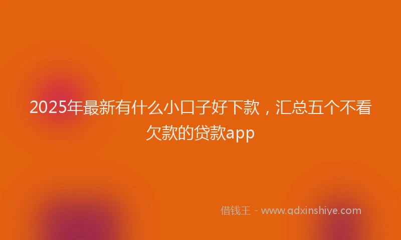2025年最新有什么小口子好下款，汇总五个不看欠款的贷款app