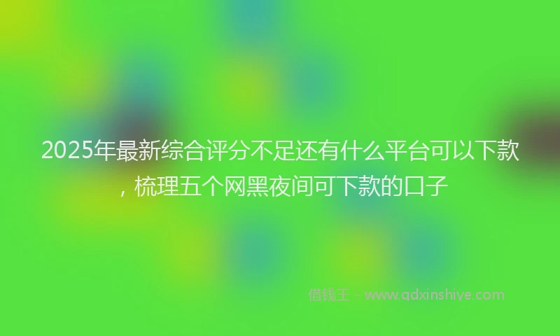 2025年最新综合评分不足还有什么平台可以下款，梳理五个网黑夜间可下款的口子