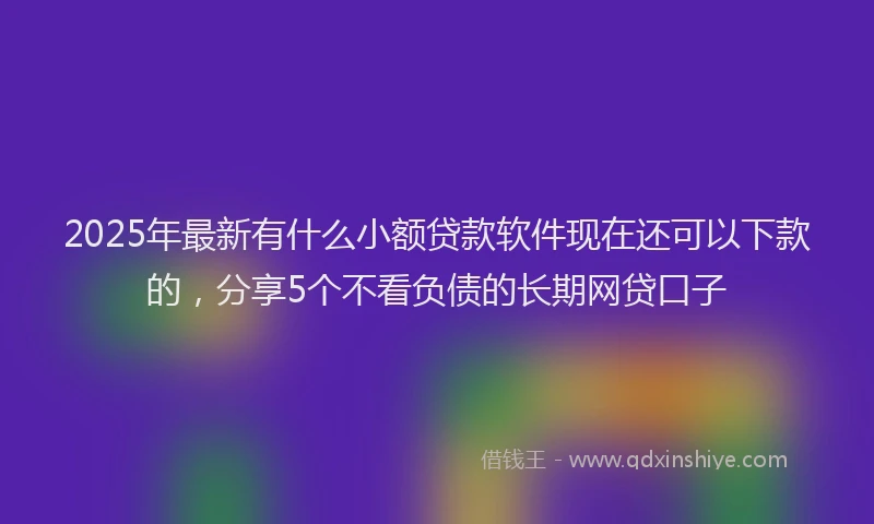 2025年最新有什么小额贷款软件现在还可以下款的，分享5个不看负债的长期网贷口子