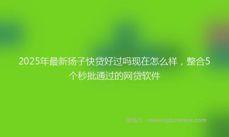 2025年最新扬子快贷好过吗现在怎么样，整合5个秒批通过的网贷软件