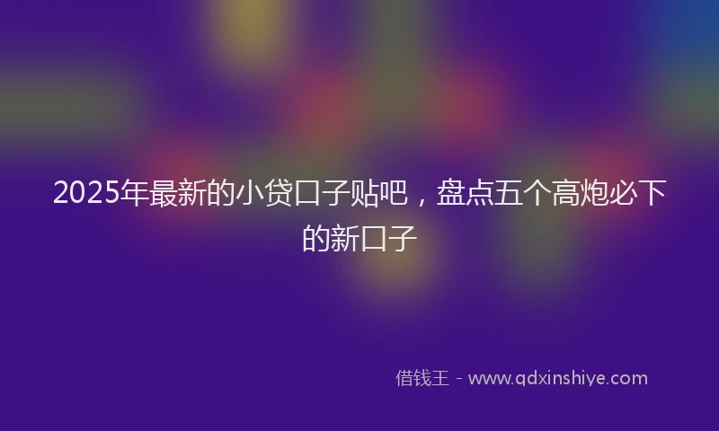 2025年最新的小贷口子贴吧，盘点五个高炮必下的新口子