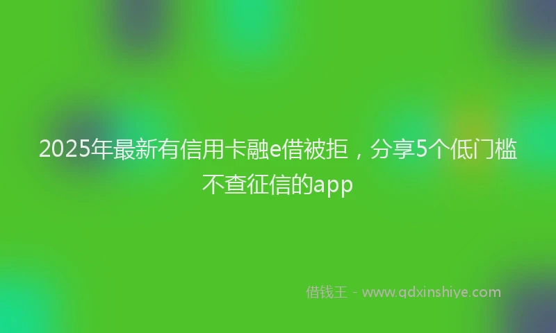 2025年最新有信用卡融e借被拒，分享5个低门槛不查征信的app