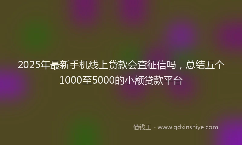 2025年最新手机线上贷款会查征信吗，总结五个1000至5000的小额贷款平台