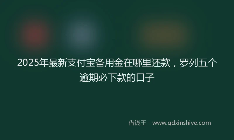 2025年最新支付宝备用金在哪里还款，罗列五个逾期必下款的口子
