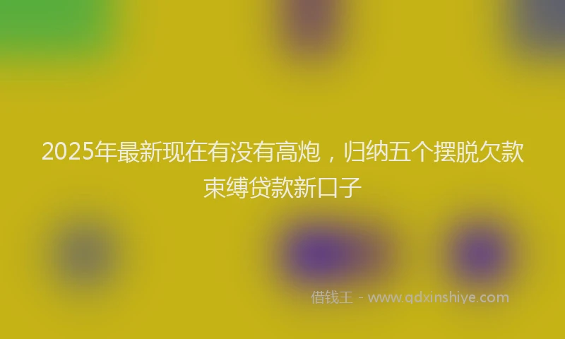 2025年最新现在有没有高炮，归纳五个摆脱欠款束缚贷款新口子