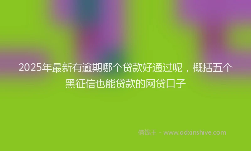 2025年最新有逾期哪个贷款好通过呢，概括五个黑征信也能贷款的网贷口子