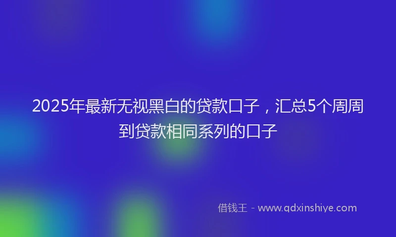 2025年最新无视黑白的贷款口子，汇总5个周周到贷款相同系列的口子