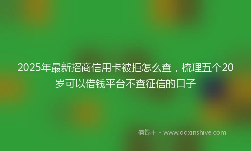 2025年最新招商信用卡被拒怎么查，梳理五个20岁可以借钱平台不查征信的口子