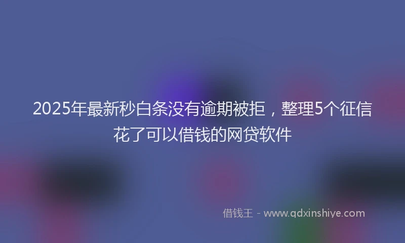 2025年最新秒白条没有逾期被拒，整理5个征信花了可以借钱的网贷软件