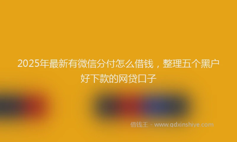 2025年最新有微信分付怎么借钱，整理五个黑户好下款的网贷口子