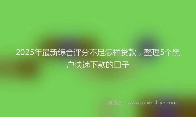 2025年最新综合评分不足怎样贷款，整理5个黑户快速下款的口子