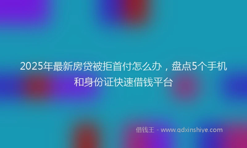 2025年最新房贷被拒首付怎么办，盘点5个手机和身份证快速借钱平台