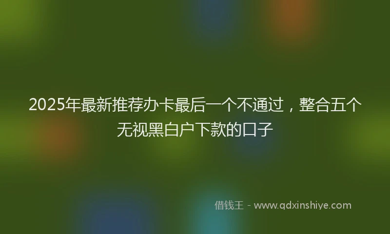 2025年最新推荐办卡最后一个不通过，整合五个无视黑白户下款的口子