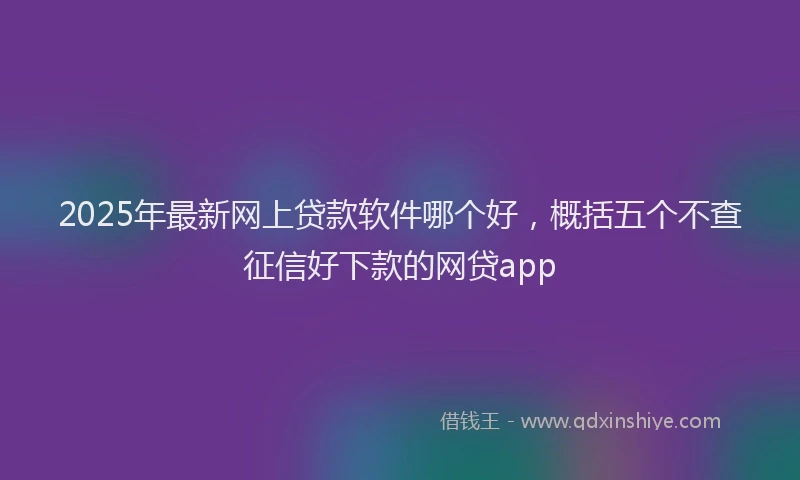 2025年最新网上贷款软件哪个好，概括五个不查征信好下款的网贷app