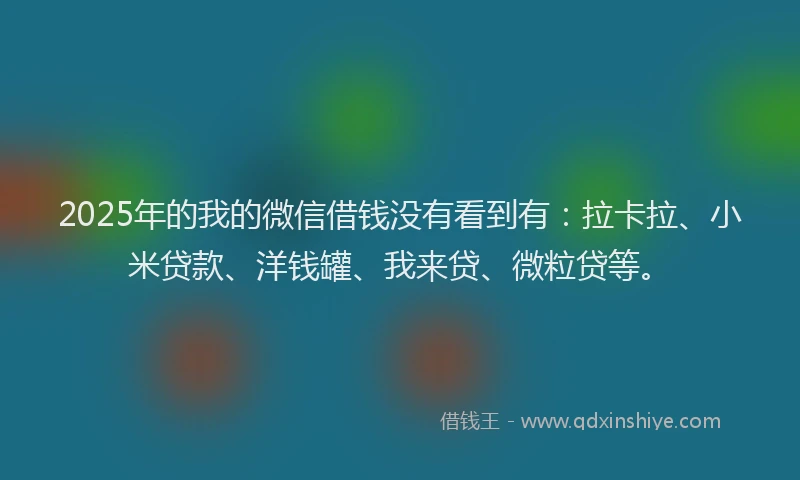 2025年的我的微信借钱没有看到有：拉卡拉、小米贷款、洋钱罐、我来贷、微粒贷等。