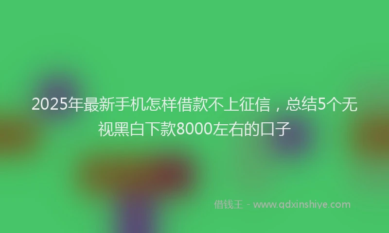 2025年最新手机怎样借款不上征信，总结5个无视黑白下款8000左右的口子
