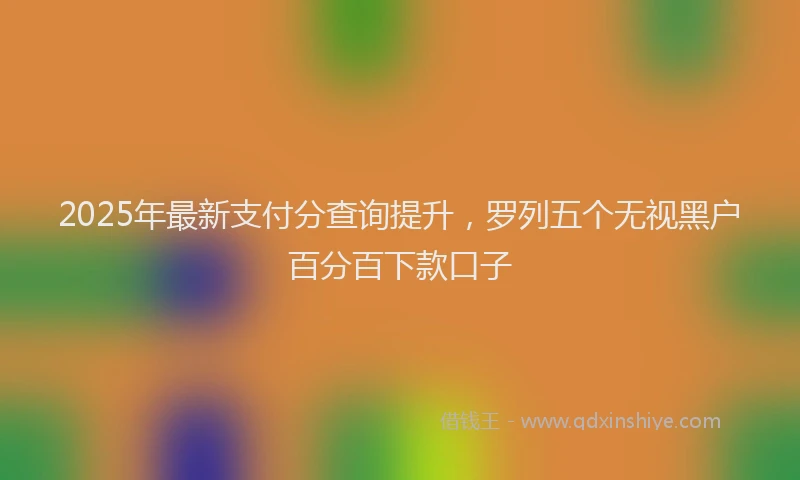 2025年最新支付分查询提升，罗列五个无视黑户百分百下款口子