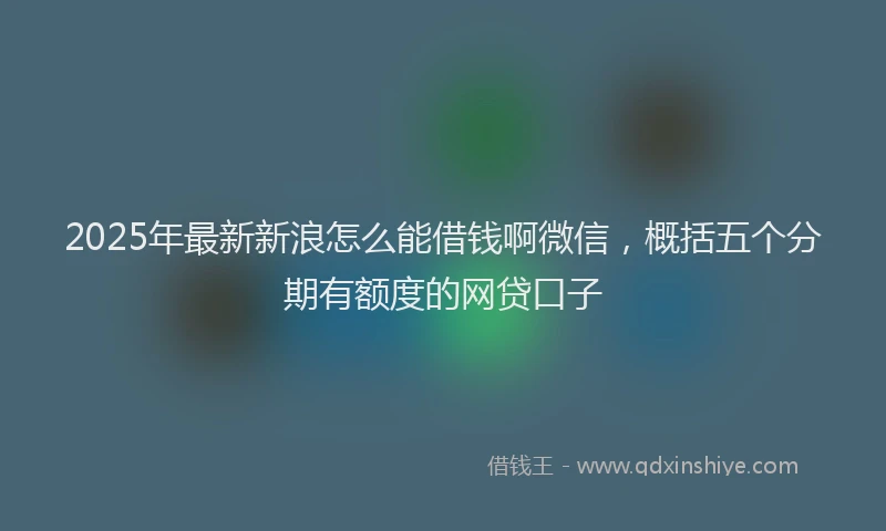 2025年最新新浪怎么能借钱啊微信，概括五个分期有额度的网贷口子
