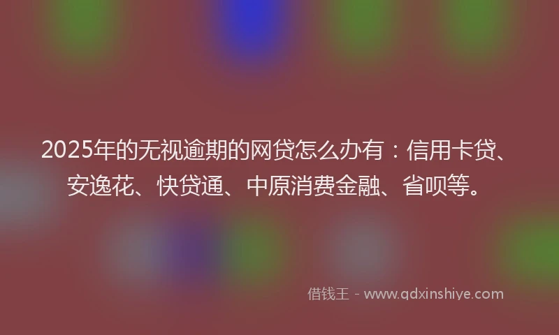 2025年的无视逾期的网贷怎么办有：信用卡贷、安逸花、快贷通、中原消费金融、省呗等。