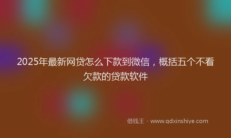 2025年最新网贷怎么下款到微信，概括五个不看欠款的贷款软件