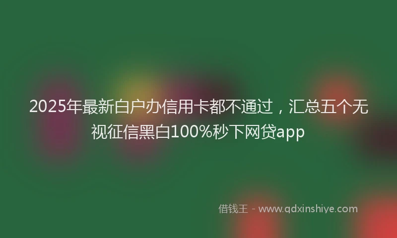 2025年最新白户办信用卡都不通过，汇总五个无视征信黑白100%秒下网贷app