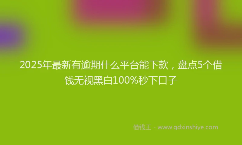 2025年最新有逾期什么平台能下款，盘点5个借钱无视黑白100%秒下口子