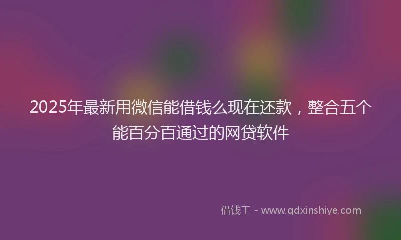 2025年最新用微信能借钱么现在还款，整合五个能百分百通过的网贷软件