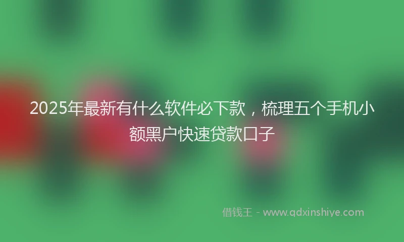 2025年最新有什么软件必下款，梳理五个手机小额黑户快速贷款口子