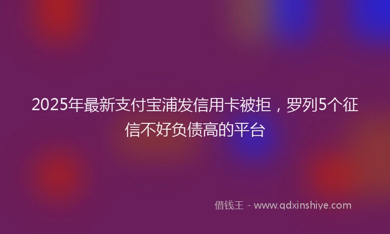 2025年最新支付宝浦发信用卡被拒，罗列5个征信不好负债高的平台