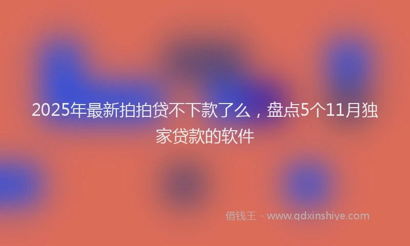 2025年最新拍拍贷不下款了么，盘点5个11月独家贷款的软件