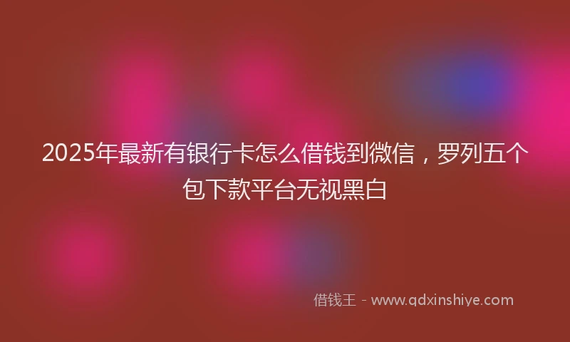 2025年最新有银行卡怎么借钱到微信，罗列五个包下款平台无视黑白