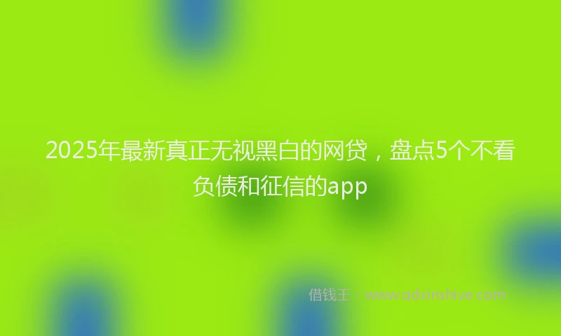 2025年最新真正无视黑白的网贷，盘点5个不看负债和征信的app