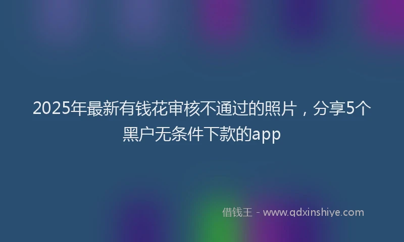 2025年最新有钱花审核不通过的照片，分享5个黑户无条件下款的app