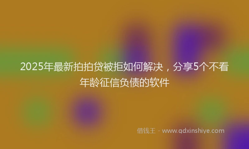 2025年最新拍拍贷被拒如何解决，分享5个不看年龄征信负债的软件