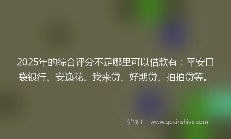 2025年的综合评分不足哪里可以借款有：平安口袋银行、安逸花、我来贷、好期贷、拍拍贷等。