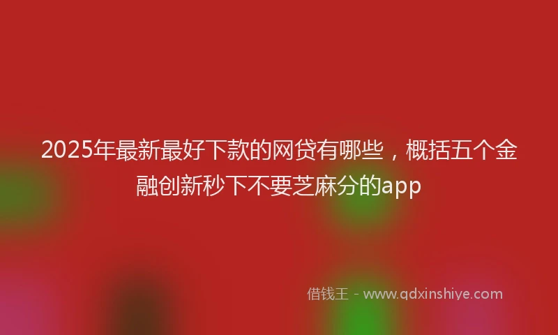 2025年最新最好下款的网贷有哪些，概括五个金融创新秒下不要芝麻分的app