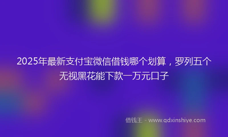 2025年最新支付宝微信借钱哪个划算，罗列五个无视黑花能下款一万元口子
