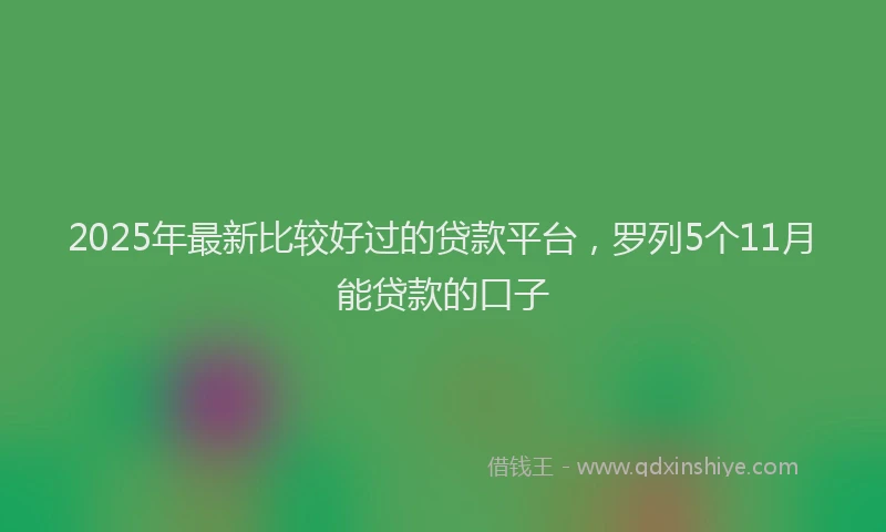 2025年最新比较好过的贷款平台，罗列5个11月能贷款的口子