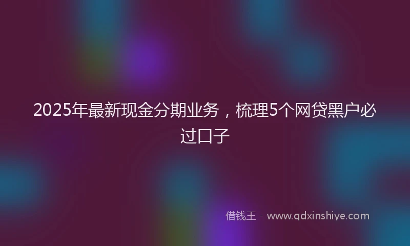 2025年最新现金分期业务，梳理5个网贷黑户必过口子