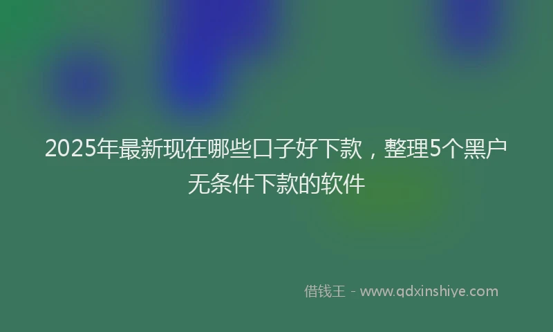 2025年最新现在哪些口子好下款，整理5个黑户无条件下款的软件