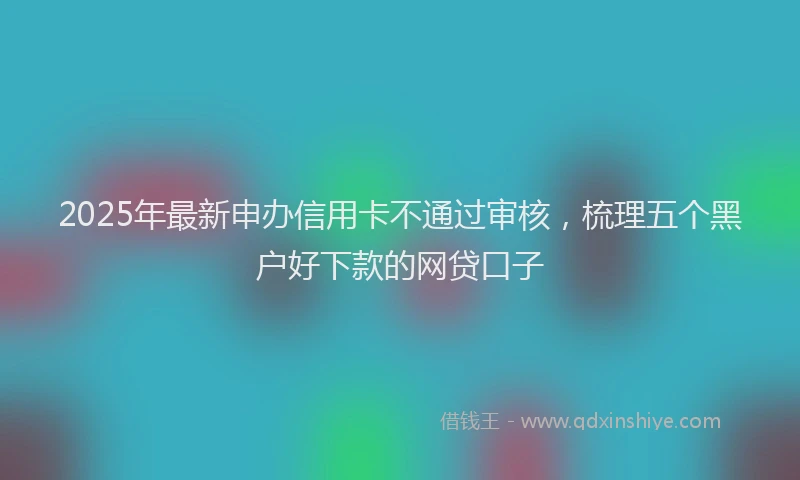 2025年最新申办信用卡不通过审核，梳理五个黑户好下款的网贷口子