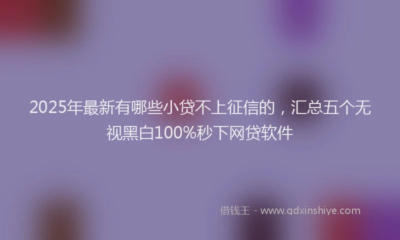 2025年最新有哪些小贷不上征信的，汇总五个无视黑白100%秒下网贷软件