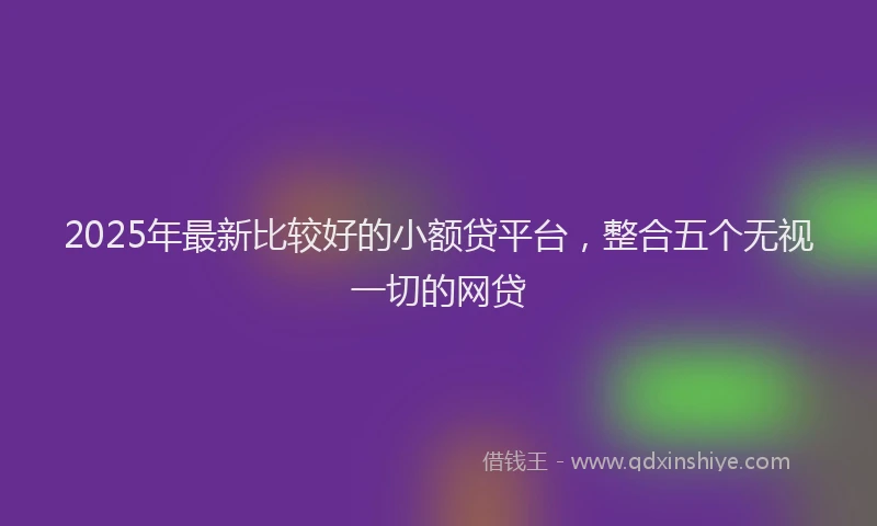 2025年最新比较好的小额贷平台，整合五个无视一切的网贷