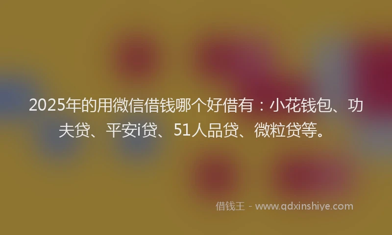 2025年的用微信借钱哪个好借有：小花钱包、功夫贷、平安i贷、51人品贷、微粒贷等。