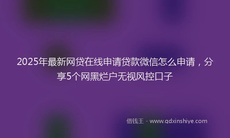 2025年最新网贷在线申请贷款微信怎么申请,分享5个网黑烂户无视风控口子
