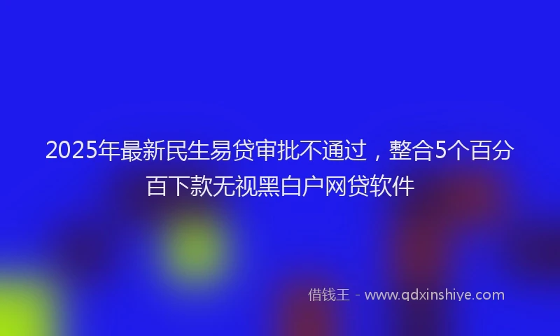 2025年最新民生易贷审批不通过，整合5个百分百下款无视黑白户网贷软件