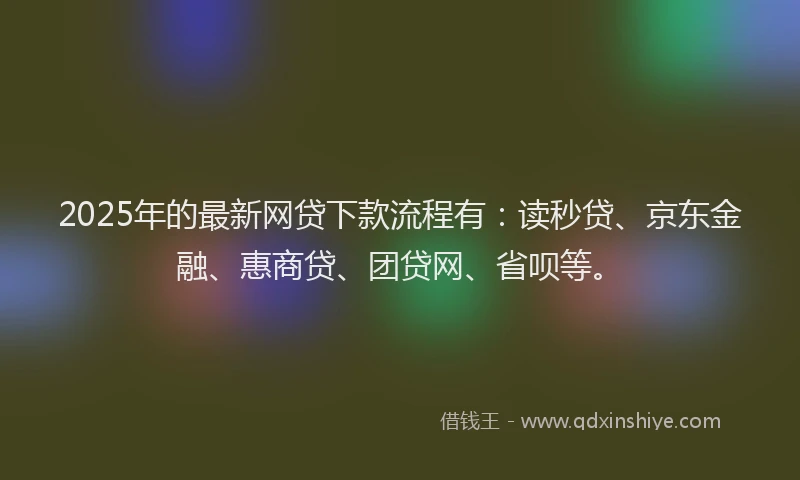 2025年的最新网贷下款流程有：读秒贷、京东金融、惠商贷、团贷网、省呗等。