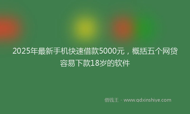 2025年最新手机快速借款5000元，概括五个网贷容易下款18岁的软件