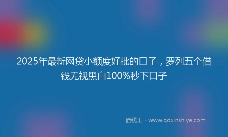 2025年最新网贷小额度好批的口子,罗列五个借钱无视黑白100%秒下口子