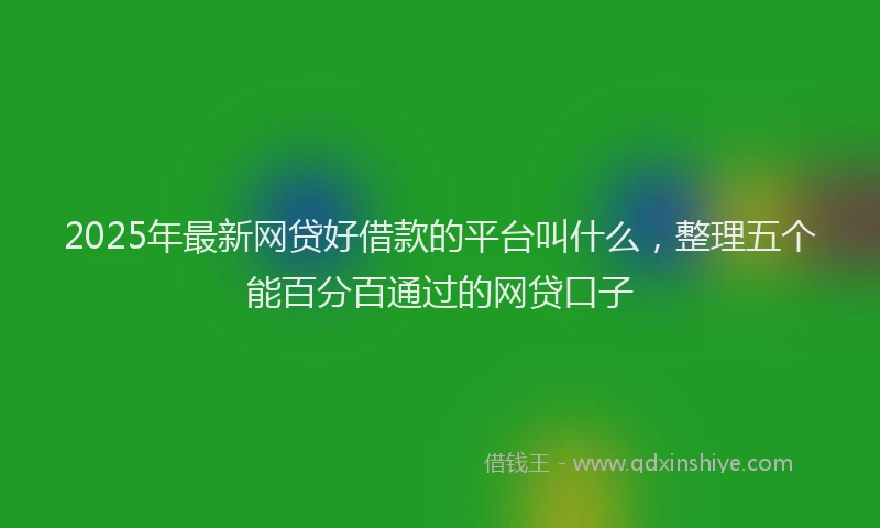 2025年最新网贷好借款的平台叫什么，整理五个能百分百通过的网贷口子